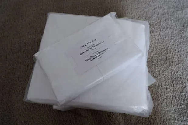 Parachute Brushed Cotton Sheet Set delivery and unboxing