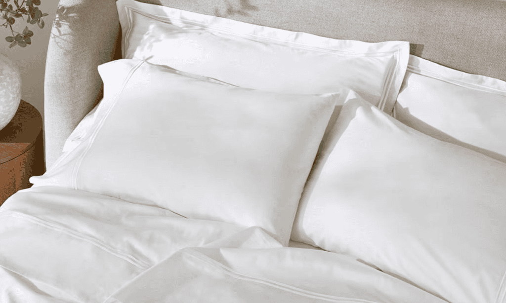 Embroidered Sateen Sheet Set saatva