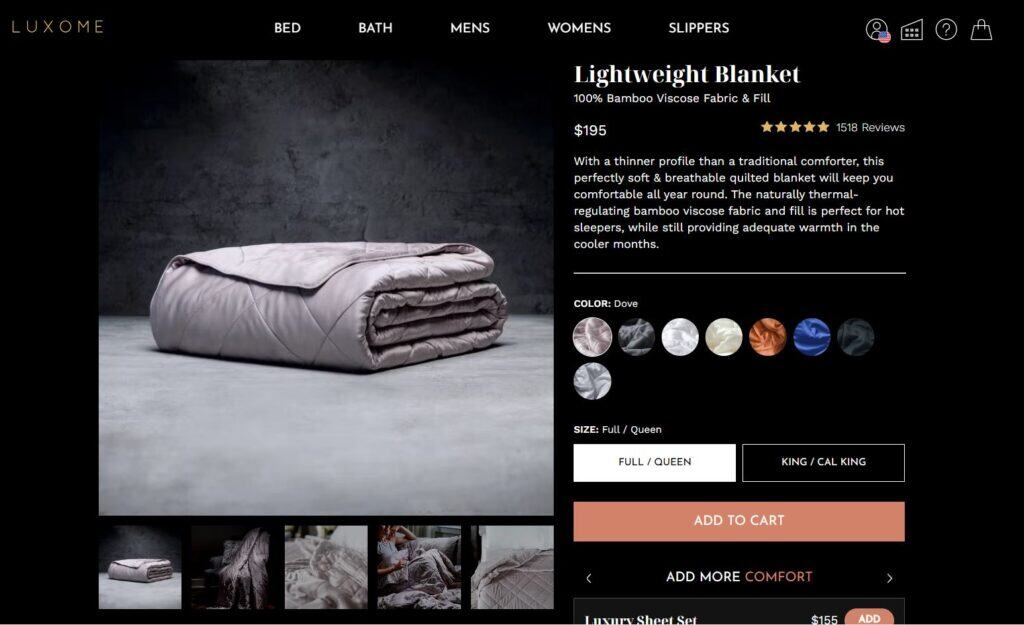 lightweight blanket luxome