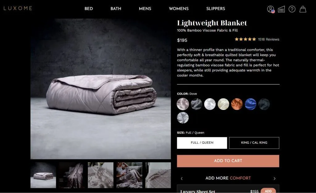 lightweight blanket luxome
