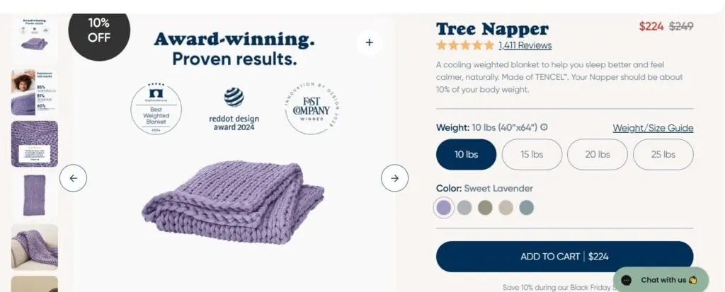 Bearaby Tree Napper Weighted Blanket