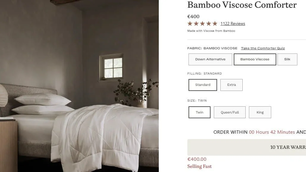 Cozy Earth Bamboo Viscose (or Silk) Comforter