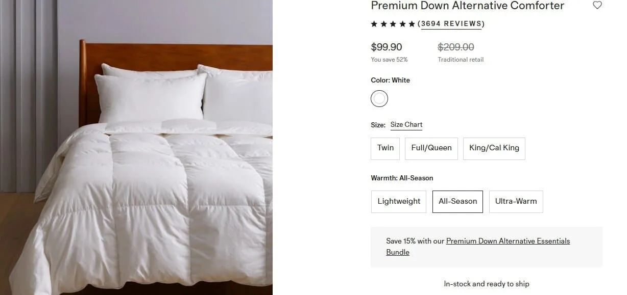 Quince Premium Down Alternative Comforter