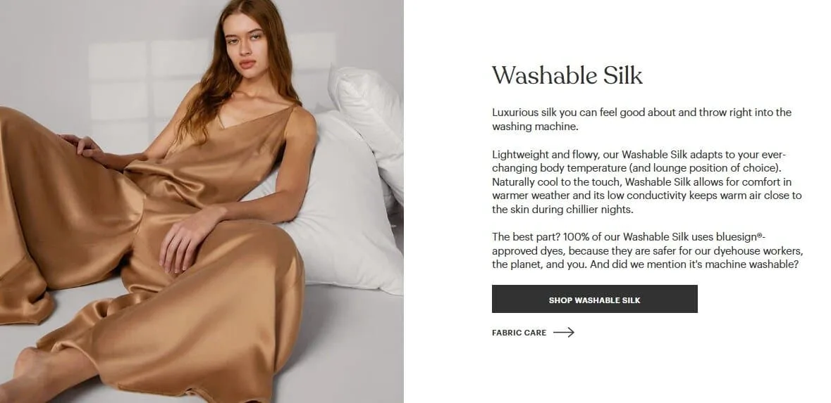 washable silk