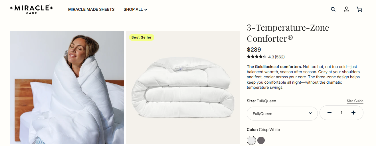 The 3-Temperature-Zone Comforter: A Different Kind of Buy